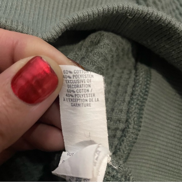 Aerie Waffle Knit Crewneck Oversized Top in Sage Green - Picture 8 of 8